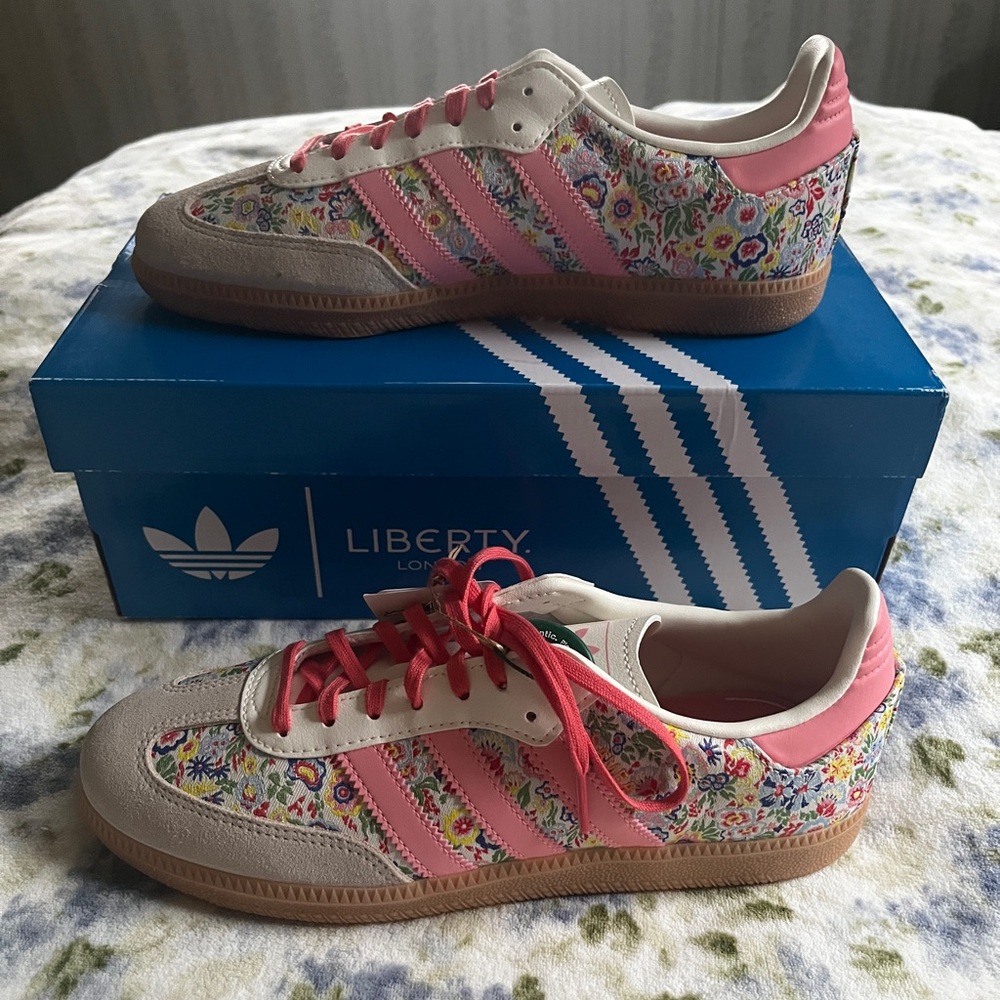 Adidas Liberty London Floral Pink Sneakers (Kids)